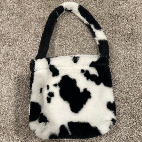 SHEIN Handbags - shein fluffy cow pattern shoulder bag